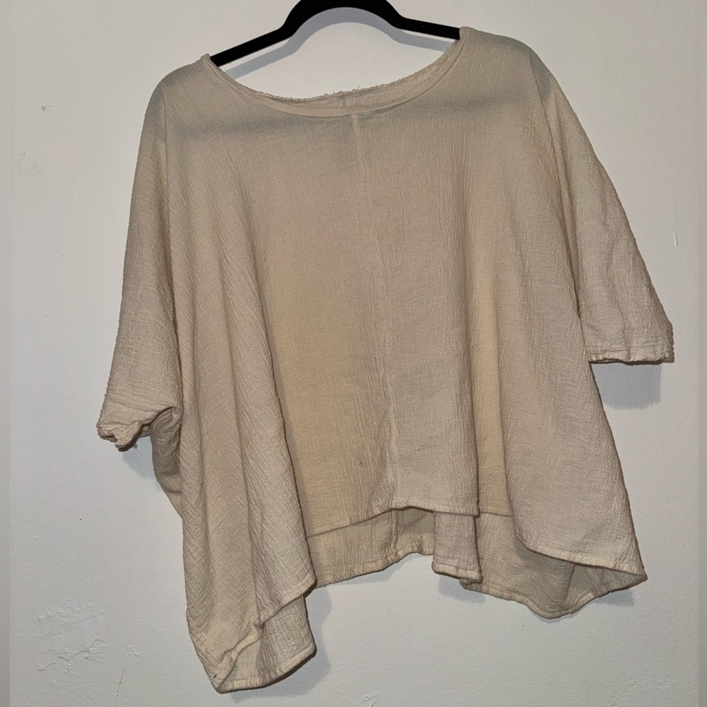 LOOM 100 % Cotton Blouse Women's One Size Fits Cream Top